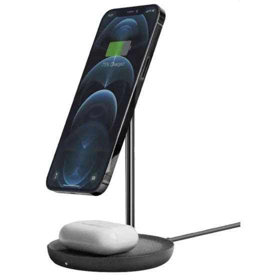 Energea Magdisc Dock 2 in 1 Magnetic Wireless Charging Dock - Gunmetal